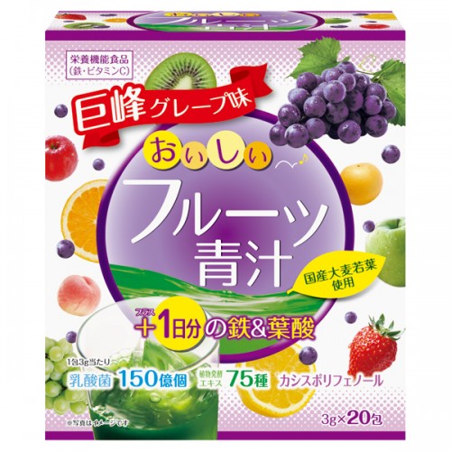 YUWA JAPAN - 日本巨峰提子乳酸菌 + 鐵質及葉酸大麥若葉青汁 3g x20包